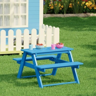 Westin Furniture Laguna Kids Outdoor Picnic Table, Pacific Blue
