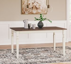 Whitesburg Rectangular Dining Table, Brown/Cottage White, Wood