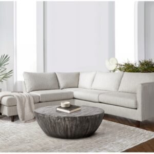 Benzara Arthur Coffee Table, Sanblasted Black