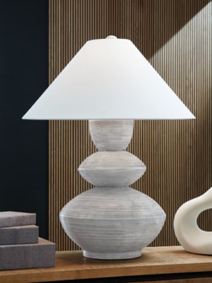 Brickdon Table Lamp, Distressed White