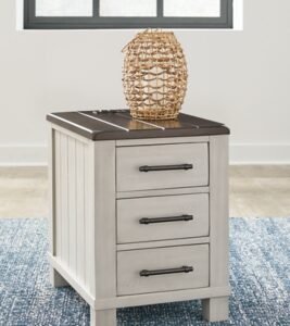 Darborn Chairside End Table, Gray/Brown