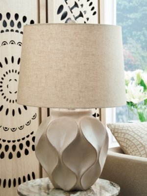 Edselham Table Lamp, Distressed Cream