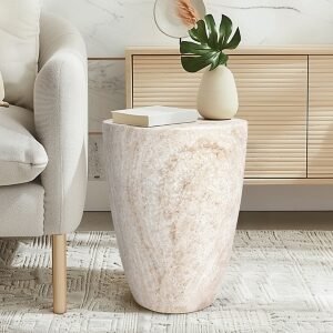 Empire Art Direct Timeless Elegance Accent Side Table, Beige
