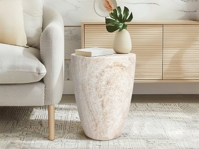 Empire Art Direct Timeless Elegance Accent Side Table, Beige