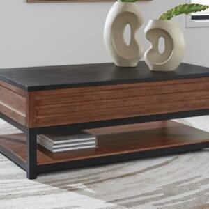 Kallari Lift-Top Coffee Table, Warm Brown/Black
