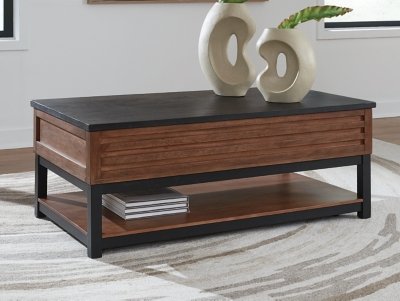 Kallari Lift-Top Coffee Table, Warm Brown/Black