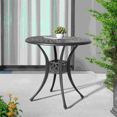 Nuu Garden 30 Inch Patio Dining Table, Black