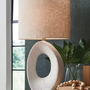 Trentlen Table Lamp, Cream/Gold Finish