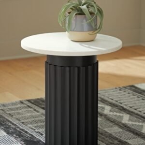 Wainstone Accent Table, Black/White