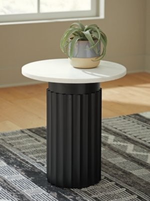Wainstone Accent Table, Black/White