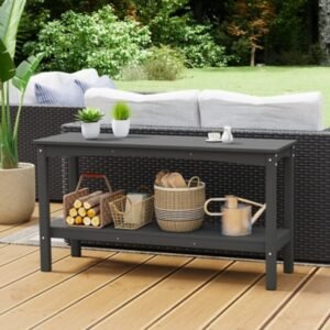 Westin Furniture Otto Outdoor Two Shelf Console Table, Gray