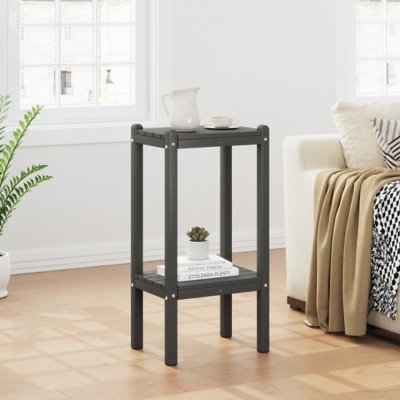 Westin Furniture Otto Outdoor Two Shelf Side Table, Gray
