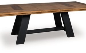 Chadworth 80″-98″ Dining Extension Table, Brown/Black