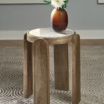 Gavrilley Accent Table, Gray/White/Brown