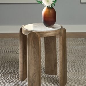 Gavrilley Accent Table, Gray/White/Brown