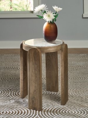 Gavrilley Accent Table, Gray/White/Brown