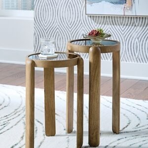 Jossor Accent Table (Set of 2), Light Brown