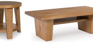 Kristiland Coffee Table with 1 End Table, Light Brown