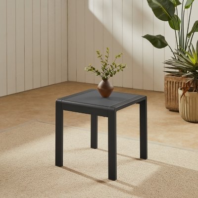 Linon Rosemary Outdoor Side Table, Black