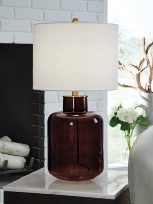 Mette Table Lamp, Brown/Gold Finish