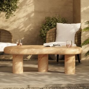 Modway Elowen Outdoor Coffee Table, Travertine