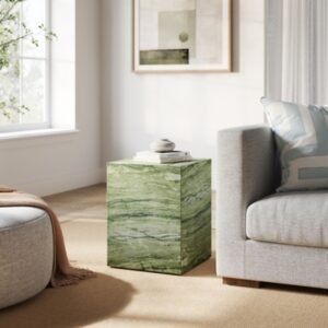 Modway Jordana Outdoor Side Table, Green/Marble
