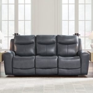 Momentum Moves Dual Power Leather Reclining Sofa Leather, Admiral