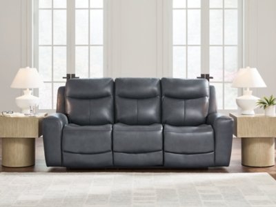 Momentum Moves Power Reclining Sofa Leather, Admiral