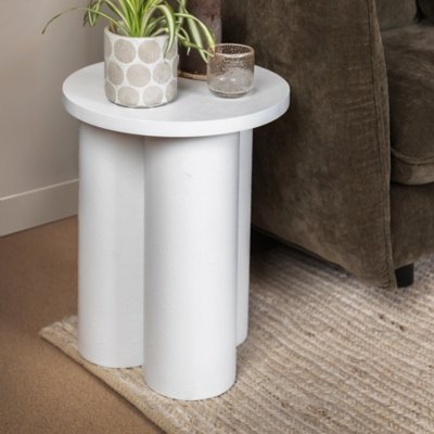 Storied Home End Table, White