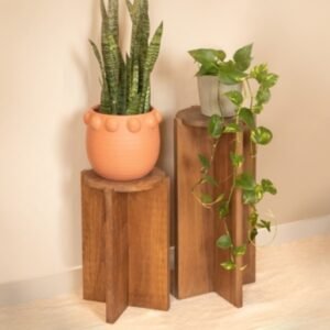 Storied Home Round Accent Coffee Table, Brown