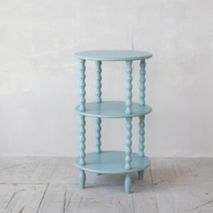 Storied Home Round Accent Table, Aqua