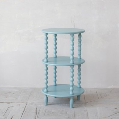 Storied Home Round Accent Table, Aqua