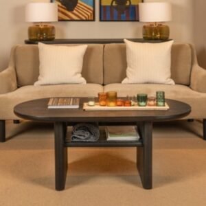 Storied Home Rustic Coffee Table, Black