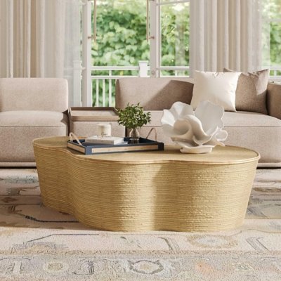 TOV Furniture Slab Coffee Table, Beige