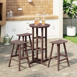 Westin Furniture Otto Outdoor Bar Table and 3 Bar Stools, Dark Brown