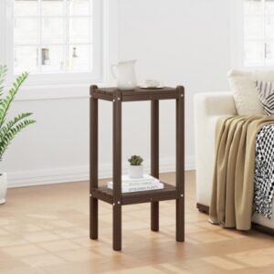 Westin Furniture Otto Outdoor Two Shelf Side Table, Dark Brown