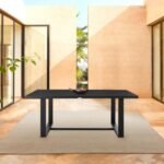 Armen Living Alegria Outdoor Dining Table, Black