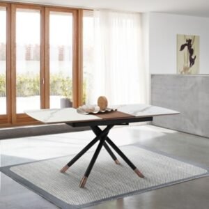 Armen Living Alora Extendable Dining Table, Gray