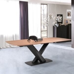 Armen Living Everett Dining Table, Matte Black