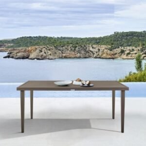Armen Living Grenada Outdoor Dining Table, Brown