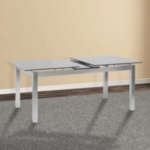 Armen Living Ivan Dining Table, Brushed Stainless Steel