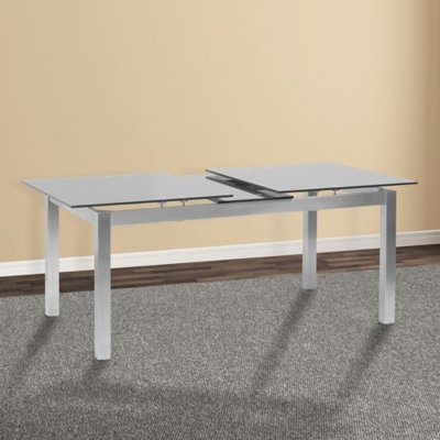Armen Living Ivan Dining Table, Brushed Stainless Steel
