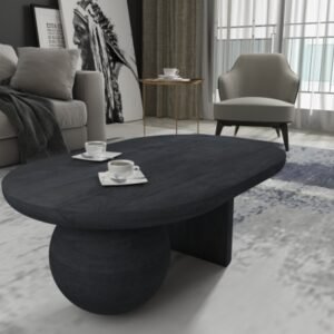 Benzara Uri Coffee Table, Sanblasted Black