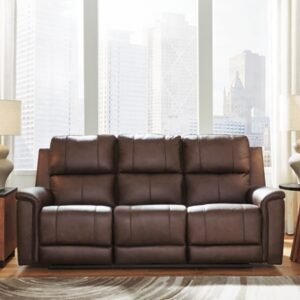 Beryton Dual Power Leather Reclining Sofa Leather, Espresso