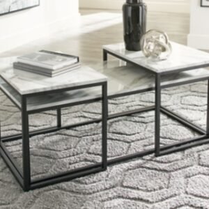 Donnesta Table (Set of 3), Gray/Black