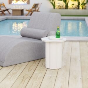 Erika Home Kogur Outdoor Side Table, White