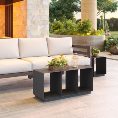 Erika Home Kokos Outdoor Coffee Table, Charcoal