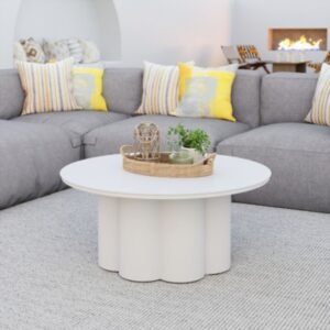 Erika Home Palmier Outdoor Coffee Table, White