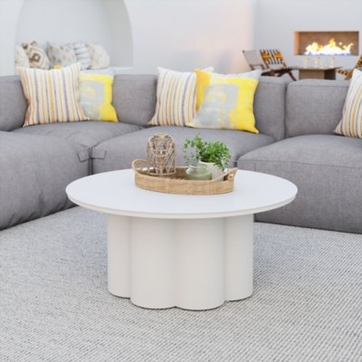 Erika Home Palmier Outdoor Coffee Table, White