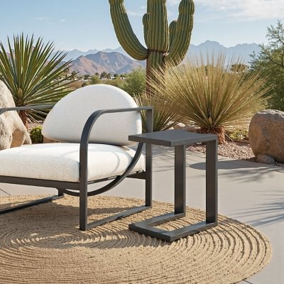 Erika Home Tudi Outdoor Side Table, Black